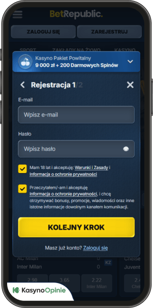 proces rejestracji w betrepublic