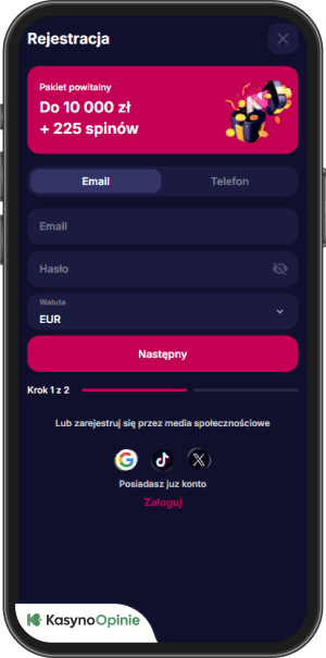 proces rejestracji w nv casino