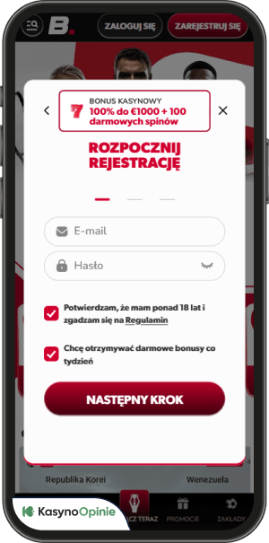 proces rejestracji w betista casino